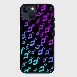 Чехол для iPhone 14 JOJOS BIZARRE ADVENTURE NEON PATTERN НЕОН УЗОР, цвет: 3D-черный