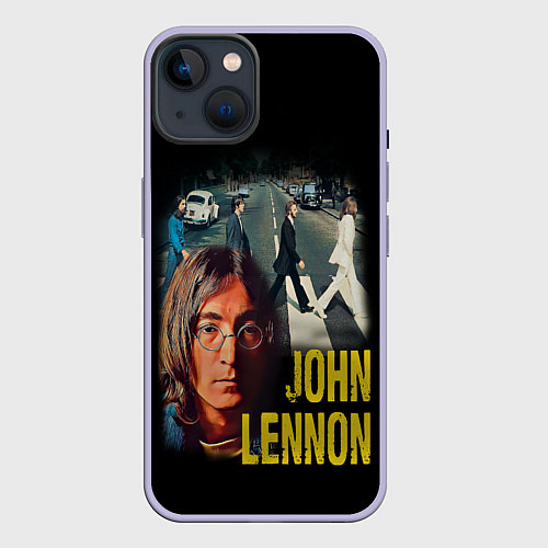 Чехол iPhone 14 The Beatles John Lennon / 3D-Светло-сиреневый – фото 1