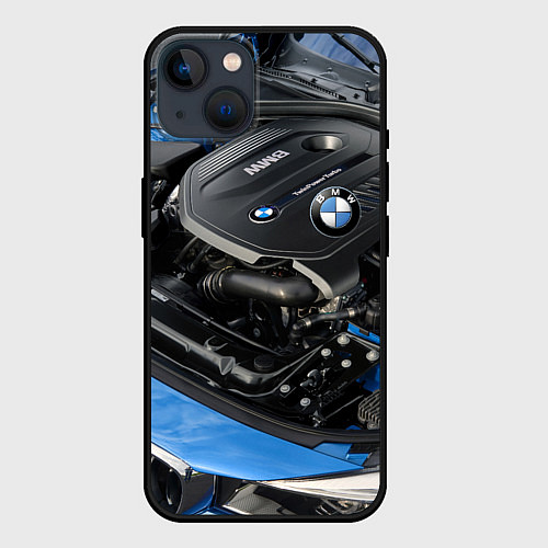 Чехол iPhone 14 BMW Engine Twin Power Turbo / 3D-Черный – фото 1