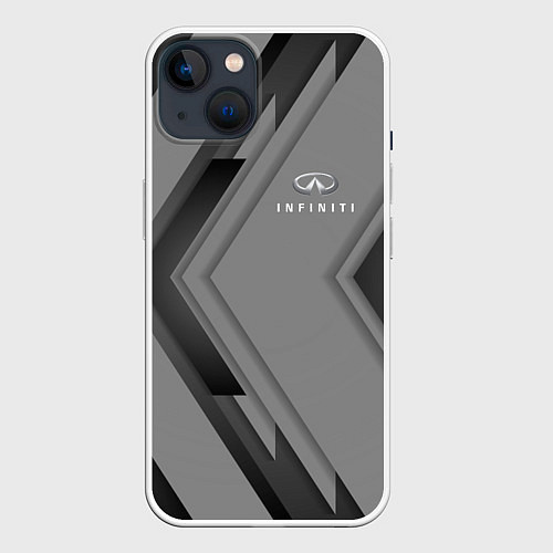 Чехол iPhone 14 Infinity Autosport / 3D-Белый – фото 1