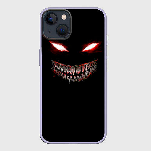 Чехол iPhone 14 Красноглазый демон Dead Inside / 3D-Светло-сиреневый – фото 1
