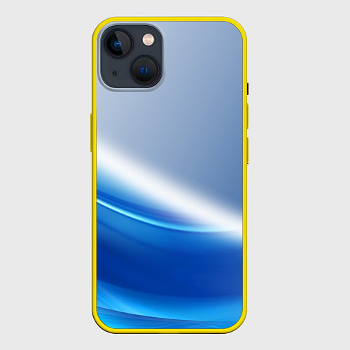 Чехол iPhone 14 Цифровая волна / 3D-Желтый – фото 1
