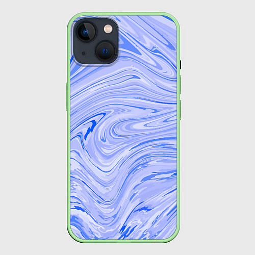 Чехол iPhone 14 Abstract lavender pattern / 3D-Салатовый – фото 1