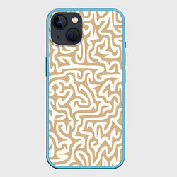 Чехол для iPhone 14 Абстрактный лабиринт, цвет: 3D-голубой