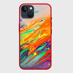 Чехол для iPhone 14 Буйство красок Лето Riot of colors Summer, цвет: 3D-красный
