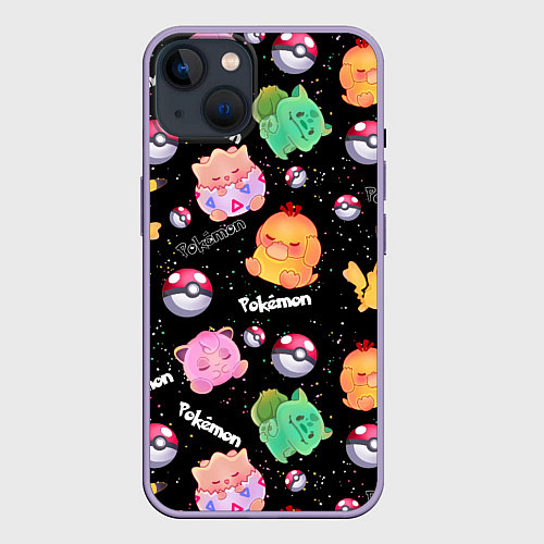 Чехол iPhone 14 Аниме: Pokemon / 3D-Серый – фото 1