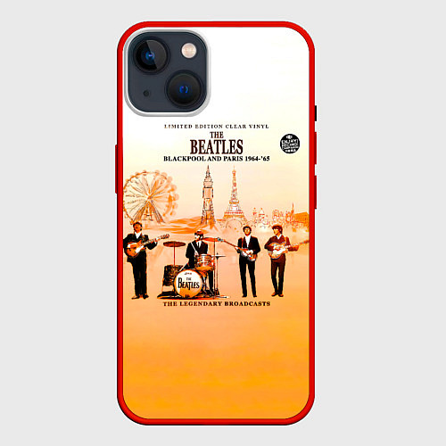 Чехол iPhone 14 The Beatles Blackpool And Paris 1964-65 / 3D-Красный – фото 1