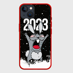 Чехол для iPhone 14 Злой кролик 2023, цвет: 3D-красный