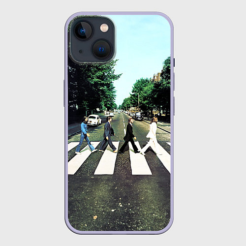 Чехол iPhone 14 The Beatles альбом Abbey Road / 3D-Светло-сиреневый – фото 1