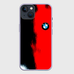 Чехол для iPhone 14 Bmw sport colors, цвет: 3D-светло-сиреневый