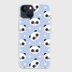 Чехол для iPhone 14 Милая мультяшная панда, цвет: 3D-белый