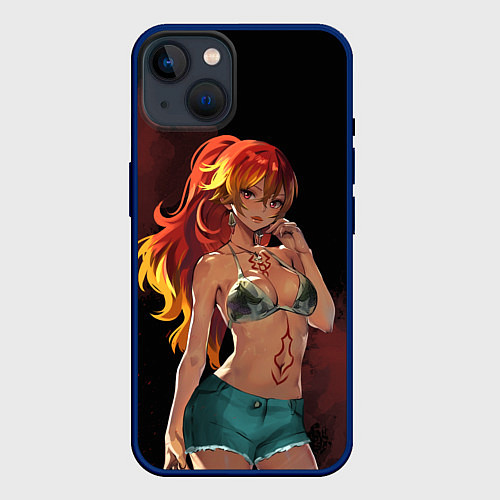Чехол iPhone 14 Сюра - Синий экзорцист / 3D-Тёмно-синий – фото 1