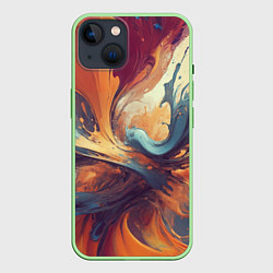 Чехол для iPhone 14 Акриловая абстракция в стиле Vallejo, цвет: 3D-салатовый