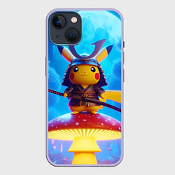 Чехол для iPhone 14 Пмкачу самурай на мухоморе - нейроарт фантазия, цвет: 3D-светло-сиреневый