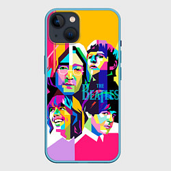 Чехол для iPhone 14 The Beatles: Poly-art, цвет: 3D-голубой