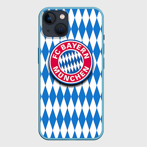 Чехол iPhone 14 FC Bayern Munchen / 3D-Голубой – фото 1