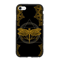 Чехол iPhone 6/6S Plus матовый Golden dragonfly цвета 3D-черный — фото 1