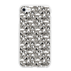 Чехол iPhone 6/6S Plus матовый Кролики пятнистые, цвет: 3D-белый