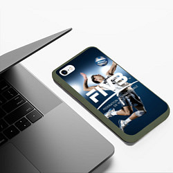Чехол iPhone 6/6S Plus матовый Волейбол 4, цвет: 3D-темно-зеленый — фото 2