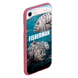 Чехол iPhone 7/8 матовый Best fisherman, цвет: 3D-малиновый — фото 2