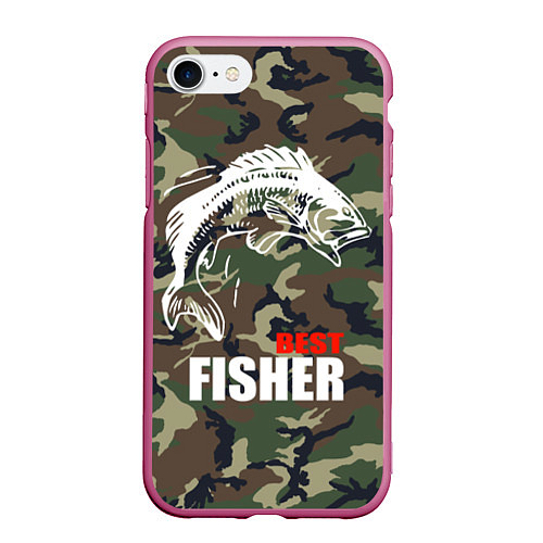 Чехол iPhone 7/8 матовый Best fisher / 3D-Малиновый – фото 1