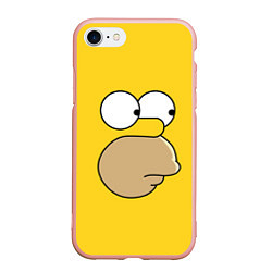 Чехол iPhone 7/8 матовый Лицо Гомера, цвет: 3D-светло-розовый