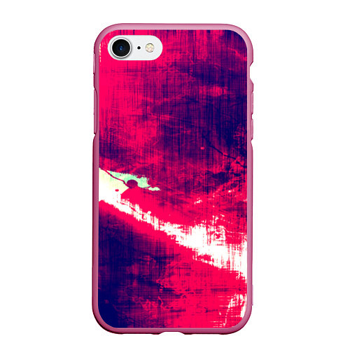Чехол iPhone 7/8 матовый Брызги красок / 3D-Малиновый – фото 1