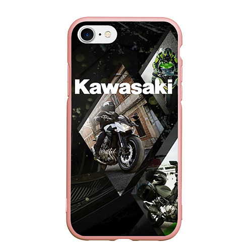Чехол iPhone 7/8 матовый Kawasaky / 3D-Светло-розовый – фото 1