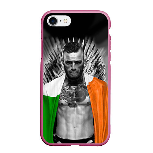 Чехол iPhone 7/8 матовый McGregor: Boxing of Thrones / 3D-Малиновый – фото 1