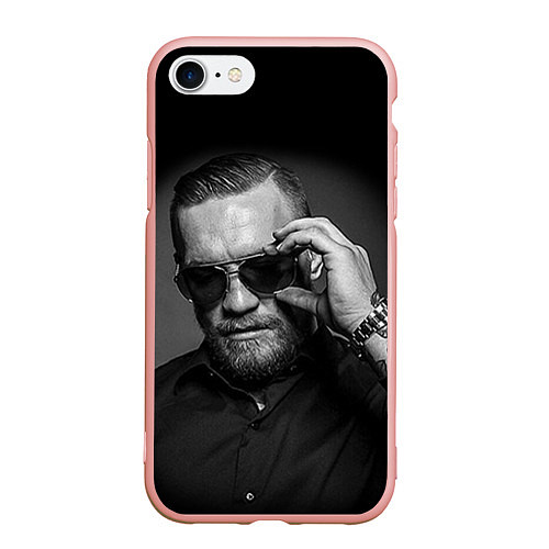 Чехол iPhone 7/8 матовый Стильный Макгрегор / 3D-Светло-розовый – фото 1