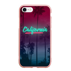Чехол iPhone 7/8 матовый California, цвет: 3D-светло-розовый