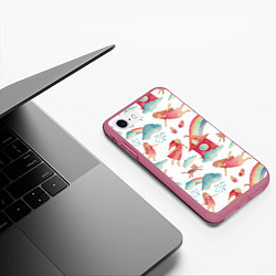 Чехол iPhone 7/8 матовый Фэшн 7, цвет: 3D-малиновый — фото 2