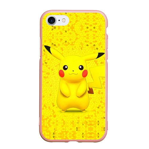 Чехол iPhone 7/8 матовый Pikachu / 3D-Светло-розовый – фото 1