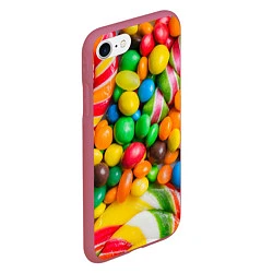 Чехол iPhone 7/8 матовый Сладкие конфетки, цвет: 3D-малиновый — фото 2
