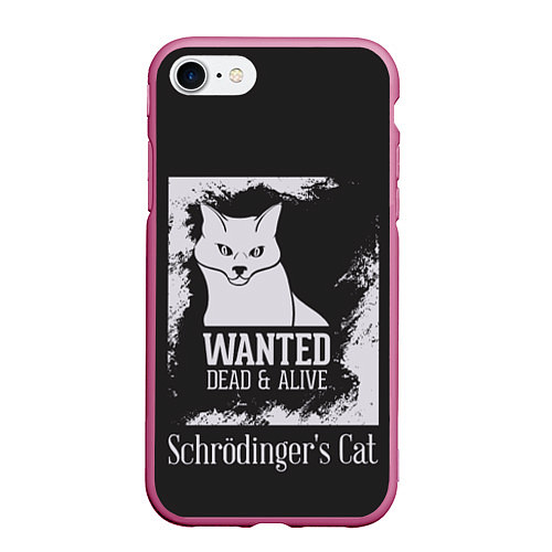 Чехол iPhone 7/8 матовый Wanted Cat / 3D-Малиновый – фото 1