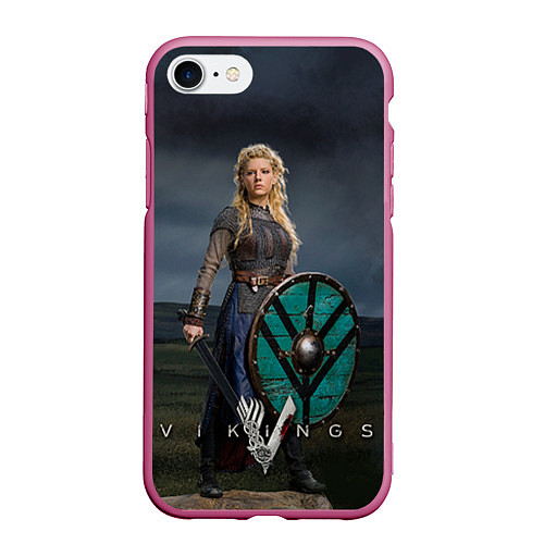 Чехол iPhone 7/8 матовый Vikings: Ladgertha / 3D-Малиновый – фото 1