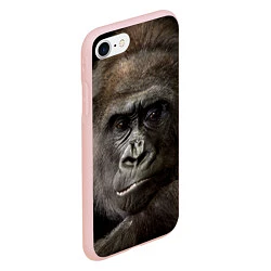 Чехол iPhone 7/8 матовый Глаза гориллы, цвет: 3D-светло-розовый — фото 2