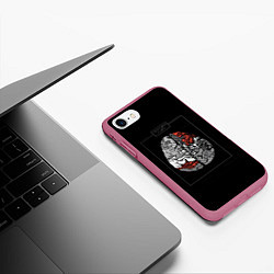 Чехол iPhone 7/8 матовый Twenty one pilots: brain, цвет: 3D-малиновый — фото 2