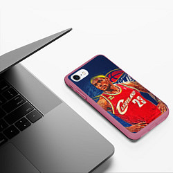 Чехол iPhone 7/8 матовый LeBron 23: Cleveland, цвет: 3D-малиновый — фото 2