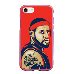 Чехол iPhone 7/8 матовый LeBron James, цвет: 3D-малиновый