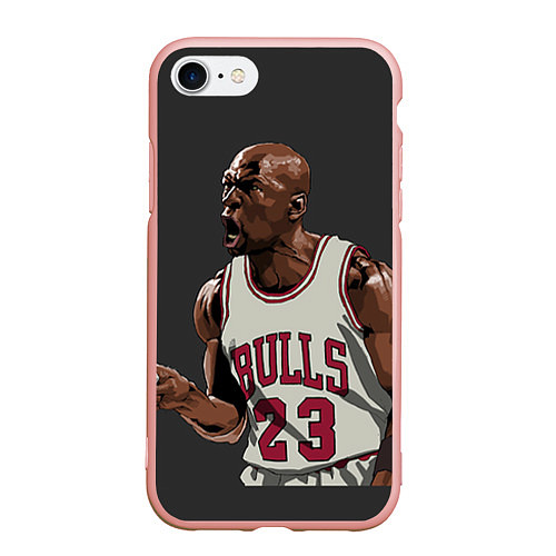 Чехол iPhone 7/8 матовый Bulls 23: Jordan / 3D-Светло-розовый – фото 1