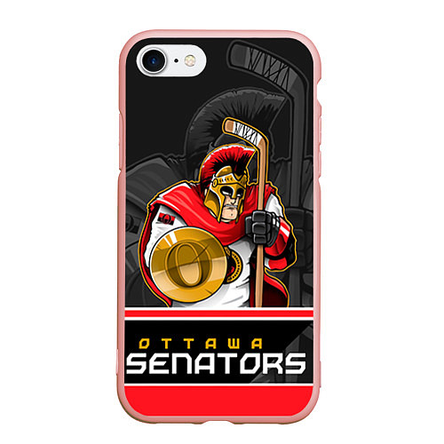 Чехол iPhone 7/8 матовый Ottawa Senators / 3D-Светло-розовый – фото 1