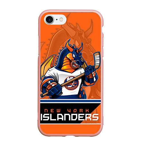 Чехол iPhone 7/8 матовый New York Islanders / 3D-Светло-розовый – фото 1