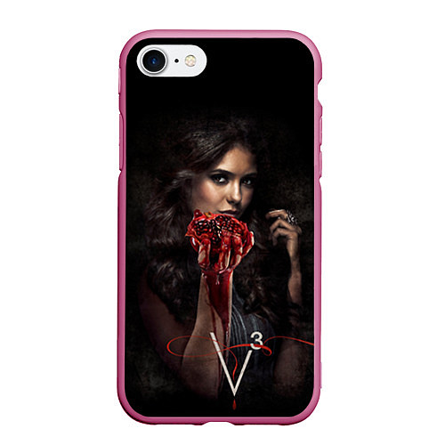 Чехол iPhone 7/8 матовый Elena Gilbert V3 / 3D-Малиновый – фото 1