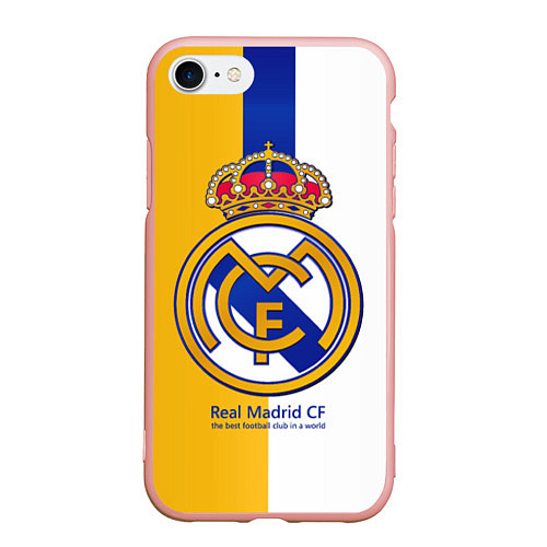 Чехол iPhone 7/8 матовый Real Madrid CF / 3D-Светло-розовый – фото 1