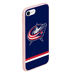 Чехол iPhone 7/8 матовый Columbus Blue Jackets, цвет: 3D-светло-розовый — фото 2