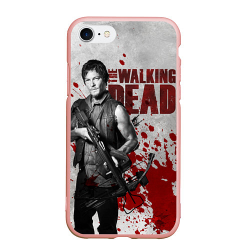 Чехол iPhone 7/8 матовый Walking Dead: Deryl Dixon / 3D-Светло-розовый – фото 1