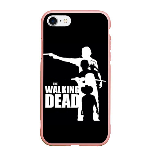 Чехол iPhone 7/8 матовый Walking Dead: Family / 3D-Светло-розовый – фото 1