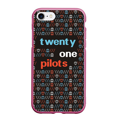 Чехол iPhone 7/8 матовый Twenty One Pilots / 3D-Малиновый – фото 1