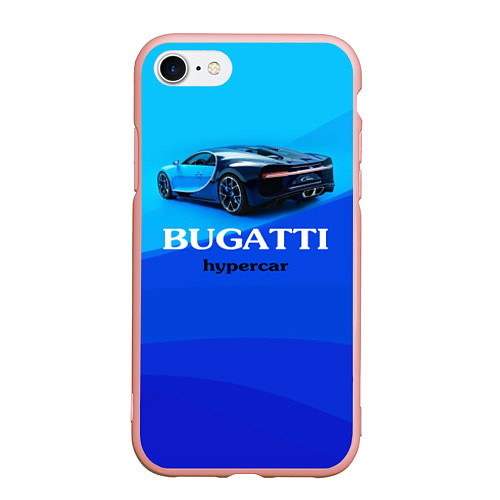 Чехол iPhone 7/8 матовый Bugatti hypercar / 3D-Светло-розовый – фото 1